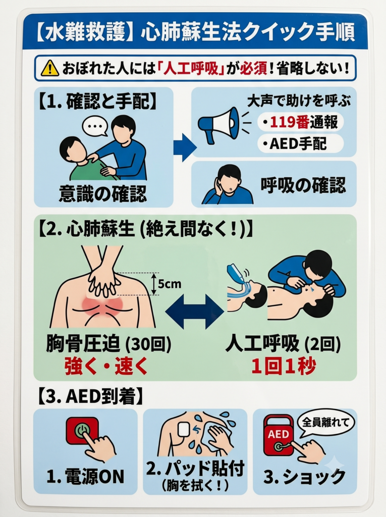 【もしもの時に命を救う】水難事故に特化した「心肺蘇生法」手順